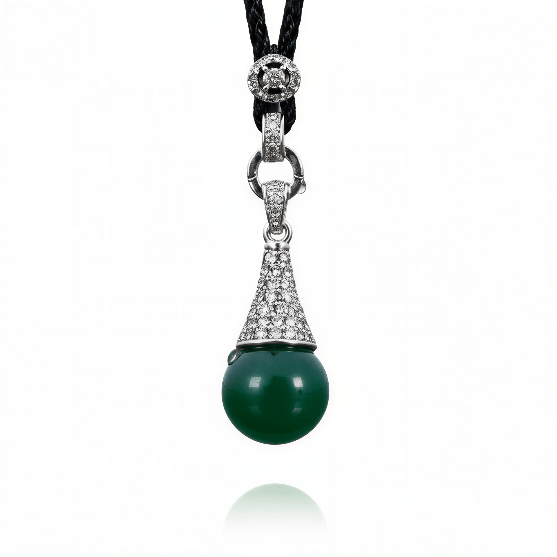 Groene edelstenen ketting met stras steentjes en agaat | Green Agate Bling