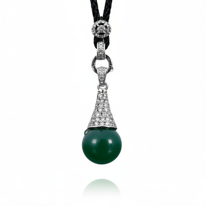 Groene edelstenen ketting met stras steentjes en agaat | Green Agate Bling