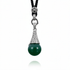 Groene edelstenen ketting met stras steentjes en agaat | Green Agate Bling