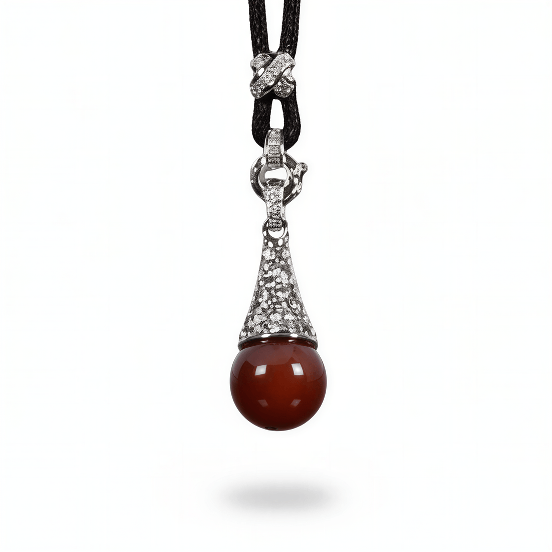 Rode edelstenen ketting met stras steentjes en agaat | Red Agate Bling