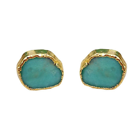 Edelstenen oorknopjes met chrysopraas | Chrysopraas Gold Stud