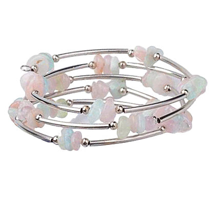 Edelstenen wikkelarmband met morganiet | Wrap Morganite Chip