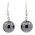 Zwarte edelstenen oorbellen met hematiet en sterling zilver (925) | Hematite Ball Big