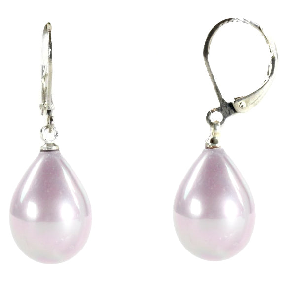 Licht roze mother of pearl parel oorbellen met zilver edelstaal | Holly Light