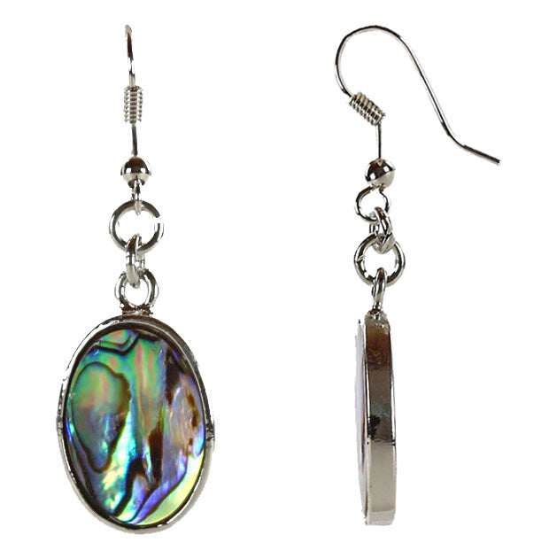 Parelmoeren oorbellen met abaloon en sterling zilver (925) | Abalone Shell Oval