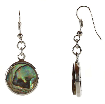 Abaloon oorbellen met sterling zilveren oorbelhaakjes | Abalone Shell Round