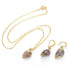 Schelpen sieraden set bestaande uit een schelpen ketting en schelpen oorbellen met bruine schelp | set Gold Spiral Shell