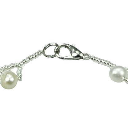 Slotje van zoetwater parel armband met witte parels | Twist Pearl White