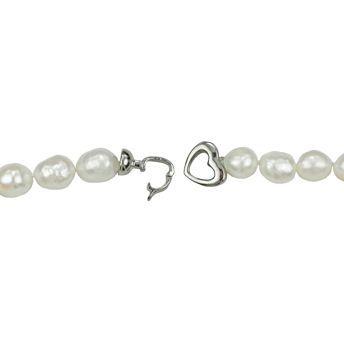Slotje van handgeknoopt parelketting met witte parels | set Big Round pearl