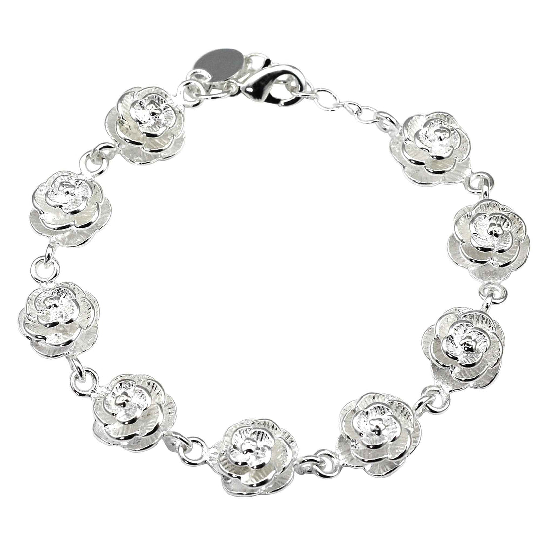 Verzilverd armband met zilveren bloemetjes | Silver Flower
