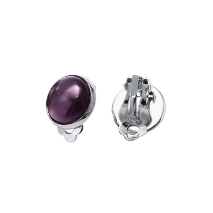 Paarse edelstenen clips oorbellen met amethist | Amethyst Clips