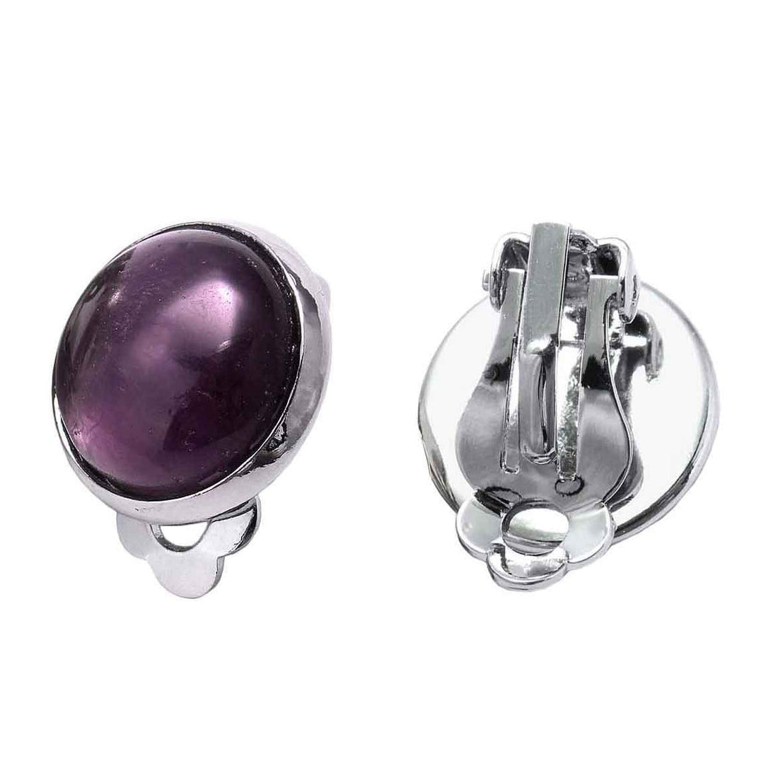 Paarse edelstenen clips oorbellen met amethist | Amethyst Clips