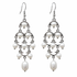 Lange witte zoetwater parel oorbellen met sterling zilver (925) | Gipsy