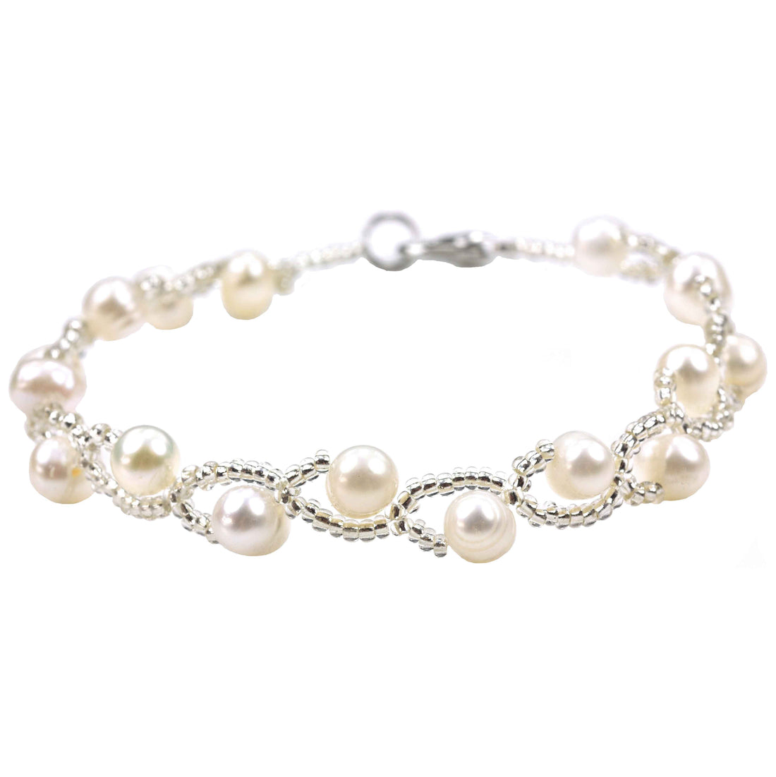 Zoetwater parel armband met witte parels | Twist Pearl White