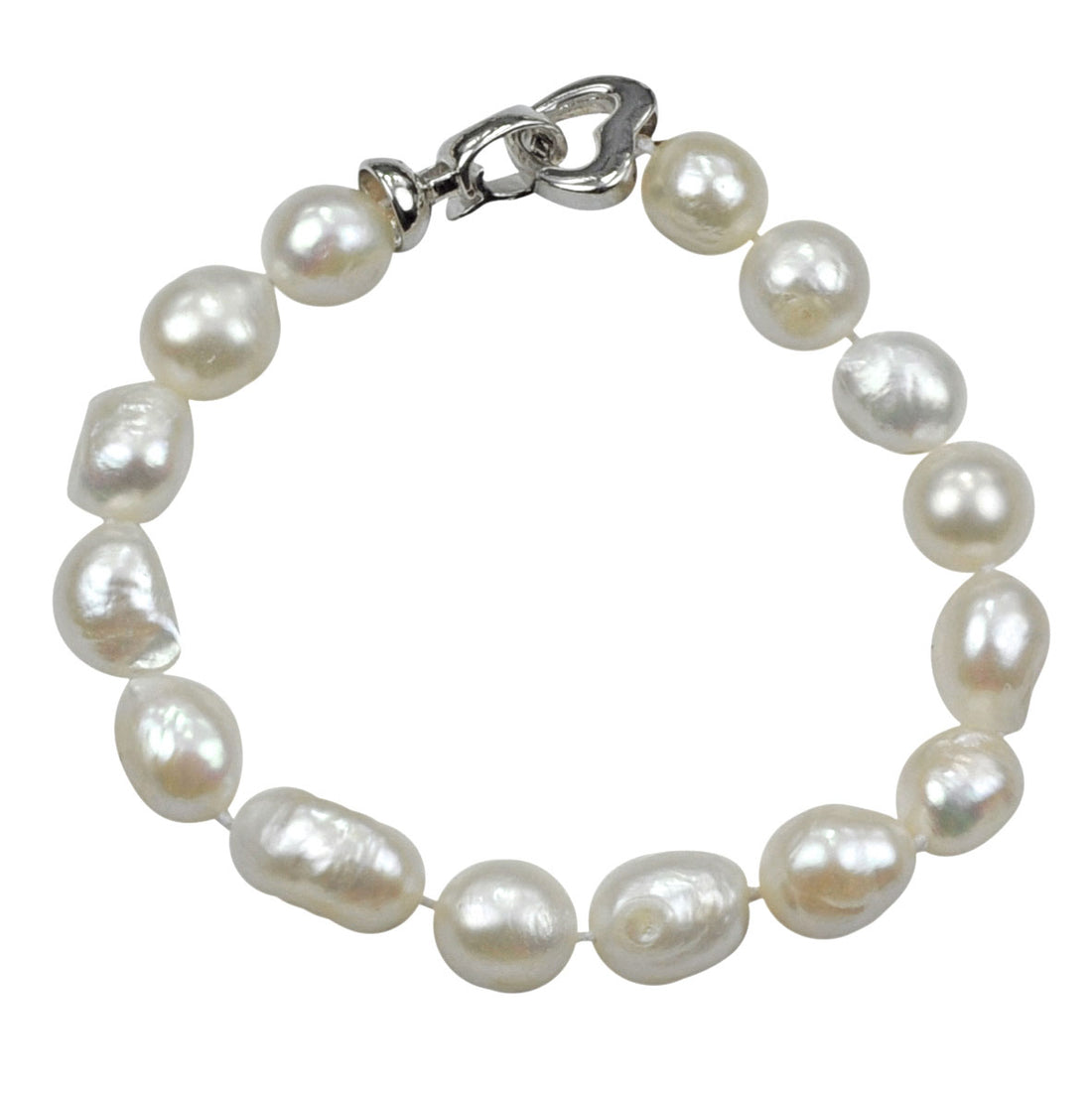 Handgeknoopt parel armband met witte parels | Parel armband Big Round pearl