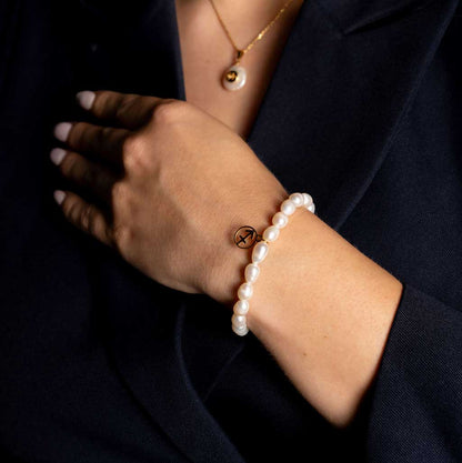 Zoetwater parel armband Gouden Sterrenbeeld Boogschutter