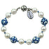 Wit zoetwater parel armband met Delfts blauwe kralen en magneetsluiting | Hollands Glorie Flower White