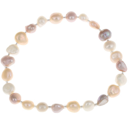Zoetwater parel armband met pastel kleurige parels, elastisch | Seed Bead Soft Colors