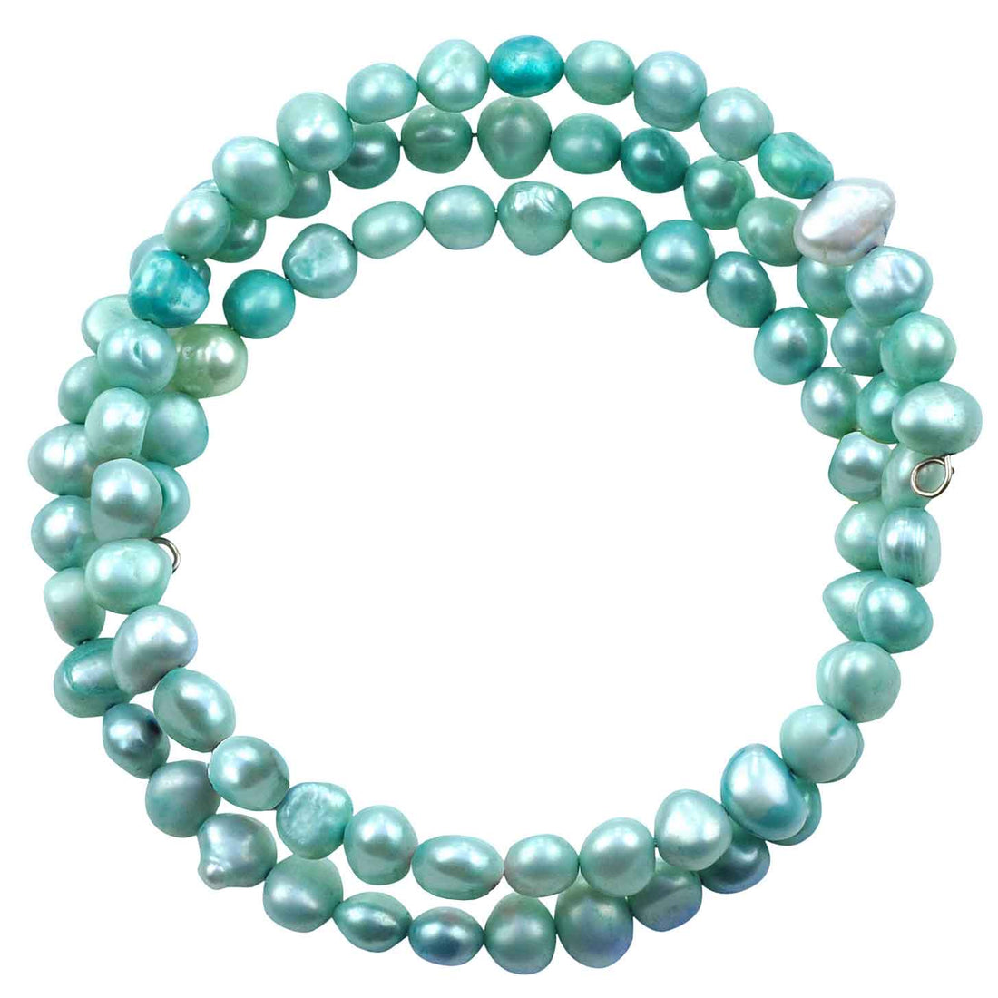 Zoetwater parel wikkel armband met mint kleurige parels | Zen Mint