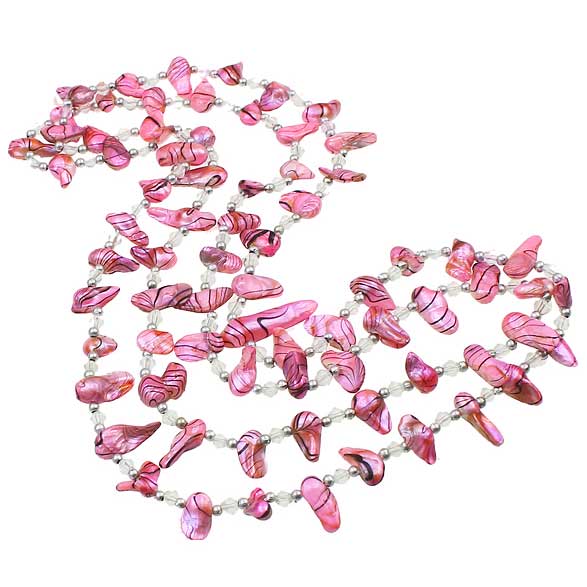 Lange zoetwater parelketting met roze parels | Blister Pink Sweater