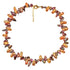 Zoetwater parelketting met bruine parels, kwarts stenen en goud edelstaal | Gold Quartz Brown