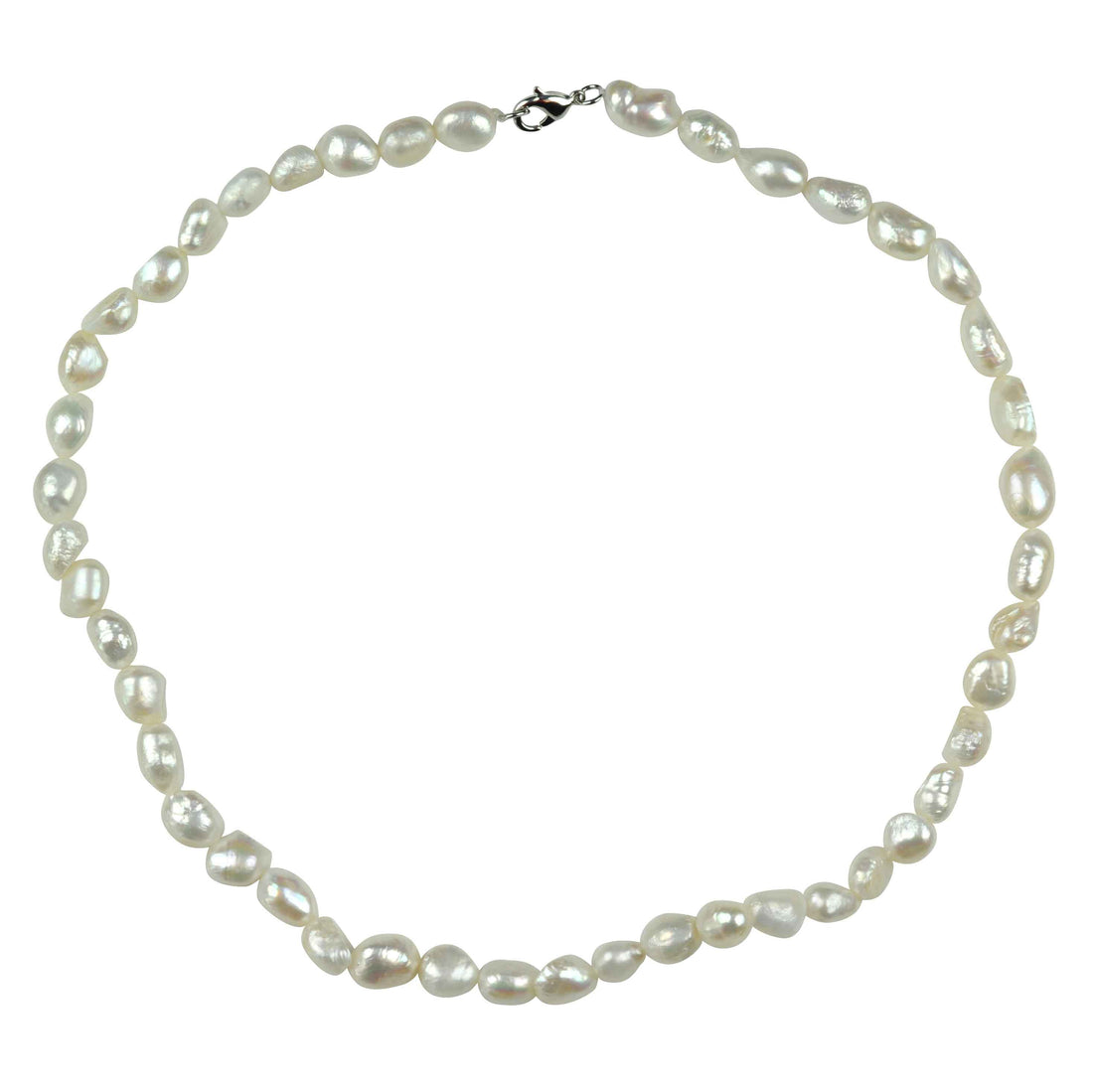 Witte zoetwater parelketting met sterling zilveren slotje (925) | Ibice