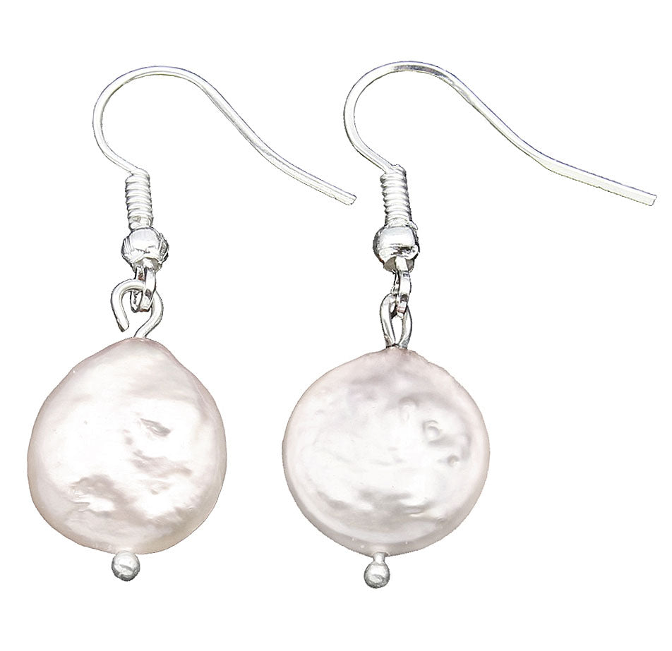 Witte zoetwater parel oorbellen met sterling zilver (925) | Colly White