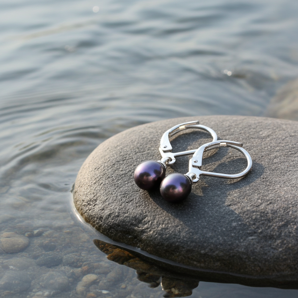 Zoetwater parel oorbellen Dangling Little Pearl