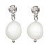 Witte zoetwater parel oorbellen met stras steentjes | Keishi Bling