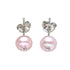 Roze zoetwater parel oorbellen met stras steentje | Mea Bling Small Pink