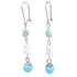 Zoetwater parel oorbellen met witte parels, blauwe edelsteen larimar en zilver edelstaal | Oorbellen Lalita Larimar