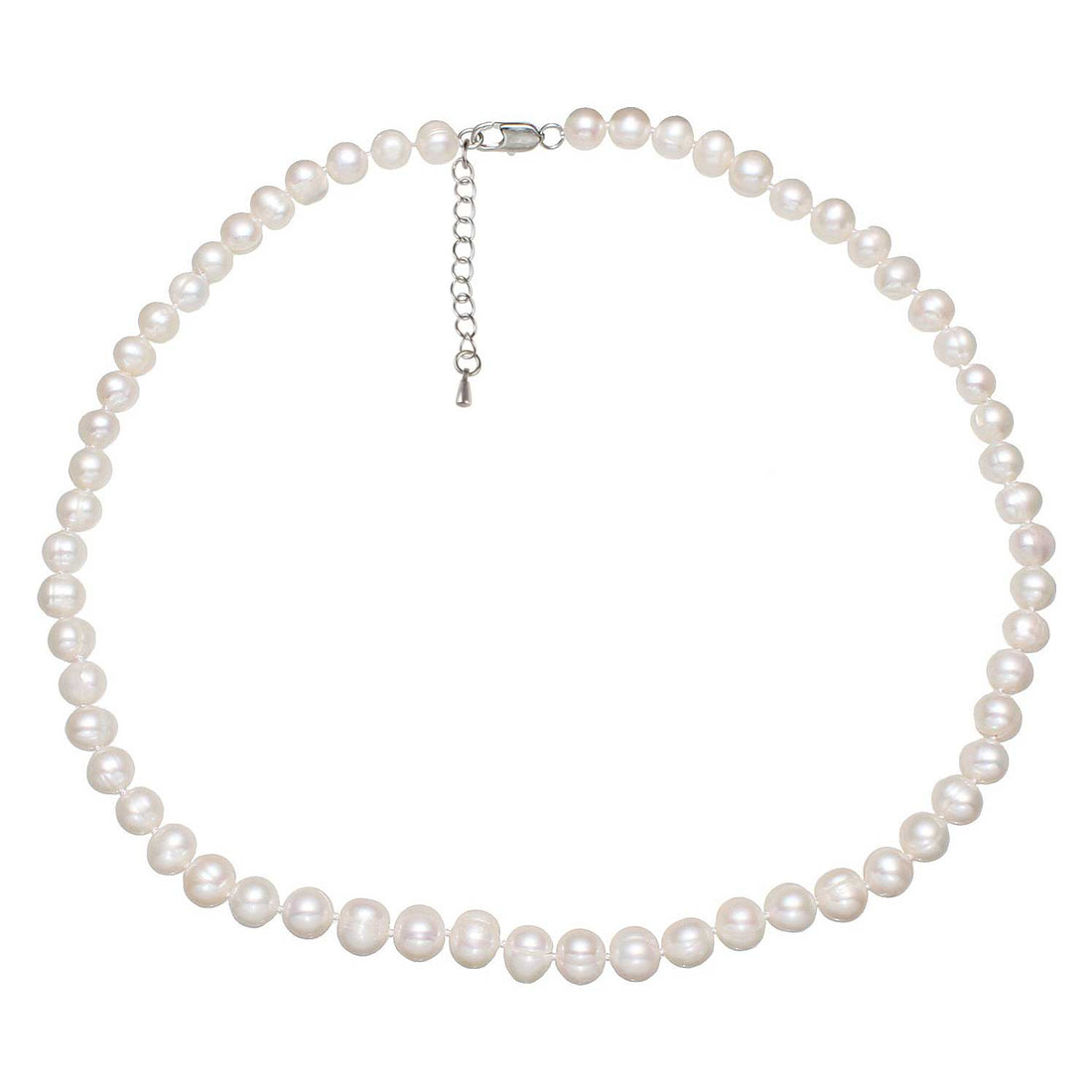 Witte zoetwater parelketting met sterling zilver (925) | Bella