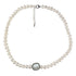 Witte zoetwater parelketting met stras steentjes en sterling zilver (925) | Bling Coin Pearl