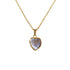 Detail van zoetwater parelketting met bruine parel hanger in hart vorm en goud edelstaal | Golden Heart Brown Pearl