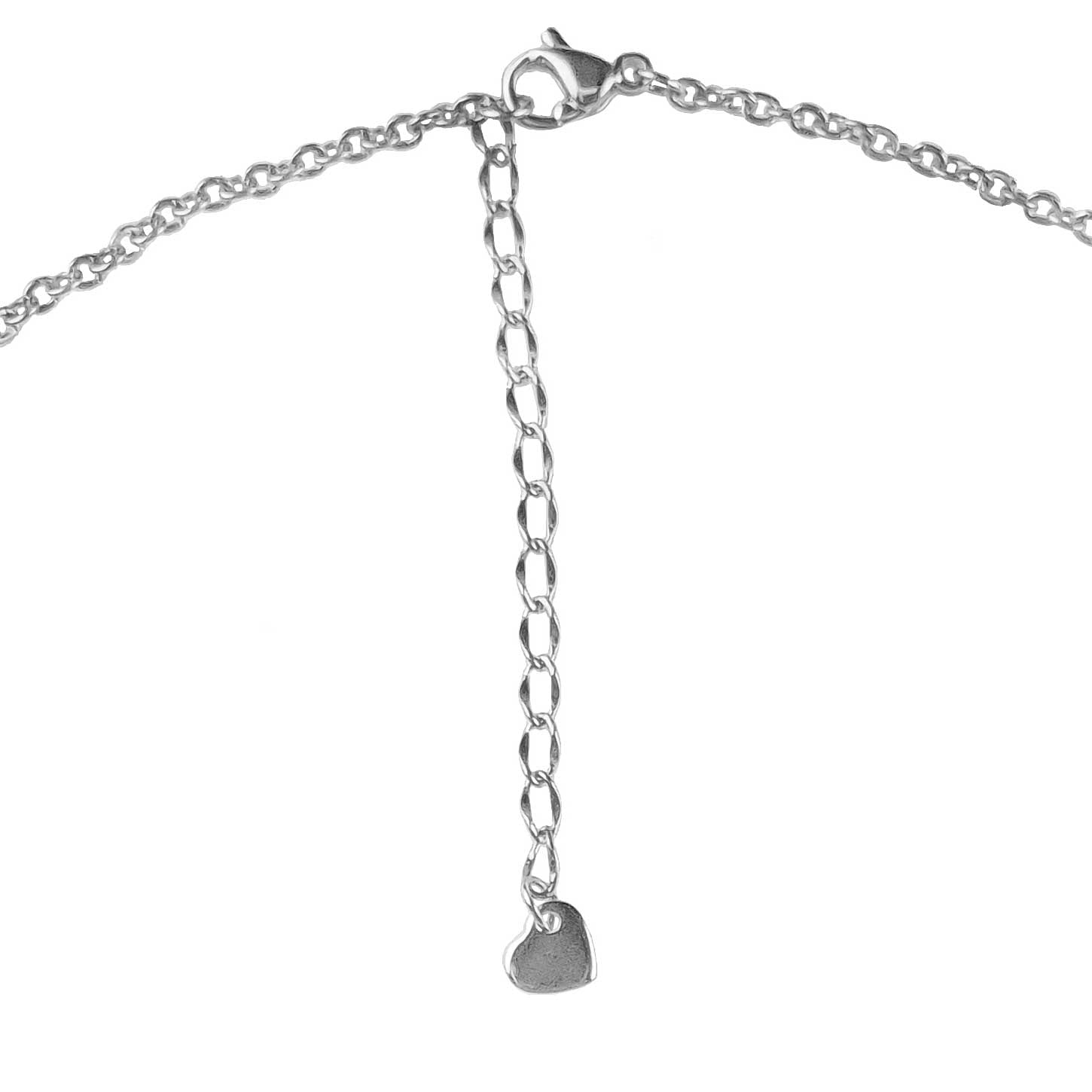 Slotje van zoetwater parelketting met zilver edelstaal en witte parels die het woord LOVE in morse code weer geeft | Morse Code Love Pearl Silver