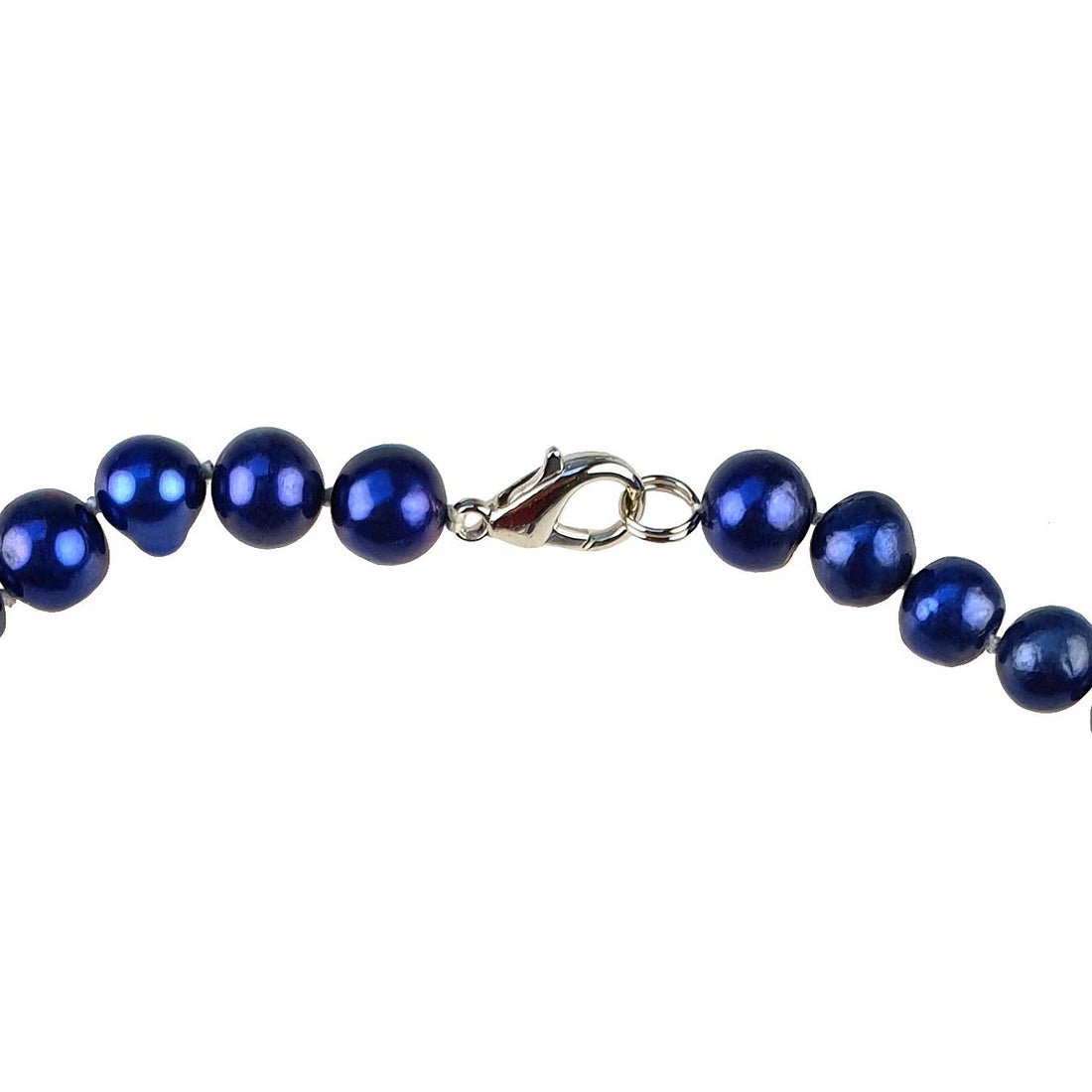 Slotje van handgeknoopte zoetwater parelketting met cobalt blauwe parels | Pearl Royal Blue