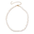 Witte zoetwater parelketting met goud edelstaal en verlengketting | Una