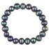 Zoetwater parel armband Renate met donkere parels (blauw,paars,groen) - elastisch - Renate
