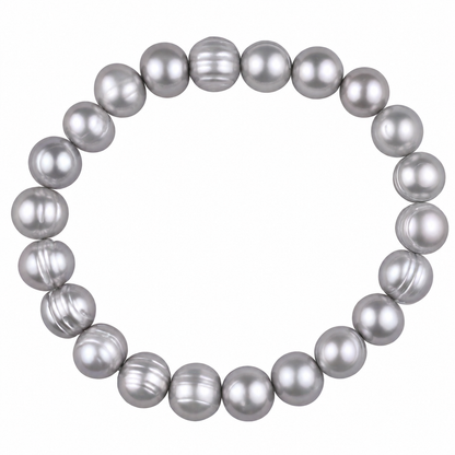 Zoetwater parel armband Renate met grijze parels - elastisch | Renysha