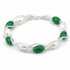 Wit zoetwater parel armband | Twine Pearl Green Glass