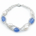 Wit zoetwater parel armband met licht blauwe glaskralen | Twine Pearl Heaven Blue