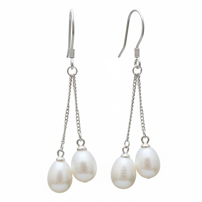 Zoetwater parel oorbellen met cobalt blauwe parels en sterling zilver (925) | Pearl Blister Cobalt Blue