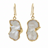 Witte zoetwater parel oorbellen met keshi parels en goud edelstaal | Long Keshi Pearl