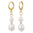 Witte zoetwater parel oorbellen met gouden edelstalen oorringen | Paulette