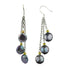 Lange zoetwater parel oorbellen met paars blauwe parels en sterling zilver (925) | Vivienne