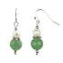 Witte zoetwater parel oorbellen met aventurien en sterling zilver (925) | Amilia Green Aventurine