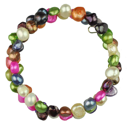 Bont gekleurde zoetwaterparel wikkelarmband | Zen Colorful