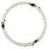 Wit zoetwater parel wikkelarmband met lapis lazuli | Agnes