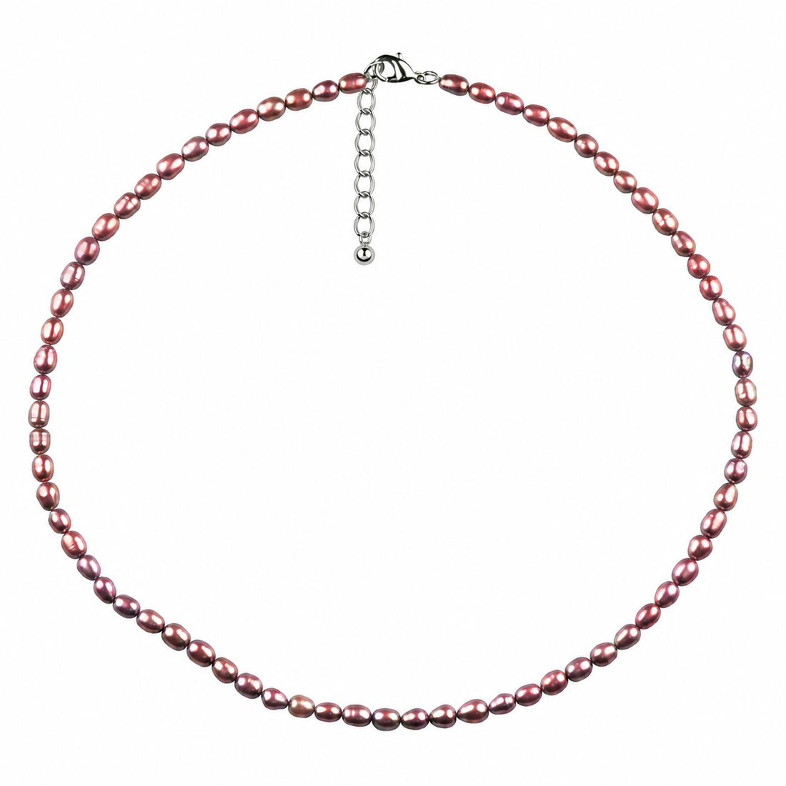 Bruine minimalistische zoetwater parelketting met sterling zilver (925) met verlengketting | Bini 