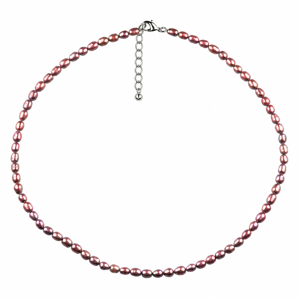 Bruine minimalistische zoetwater parelketting met sterling zilver (925) met verlengketting | Bini 